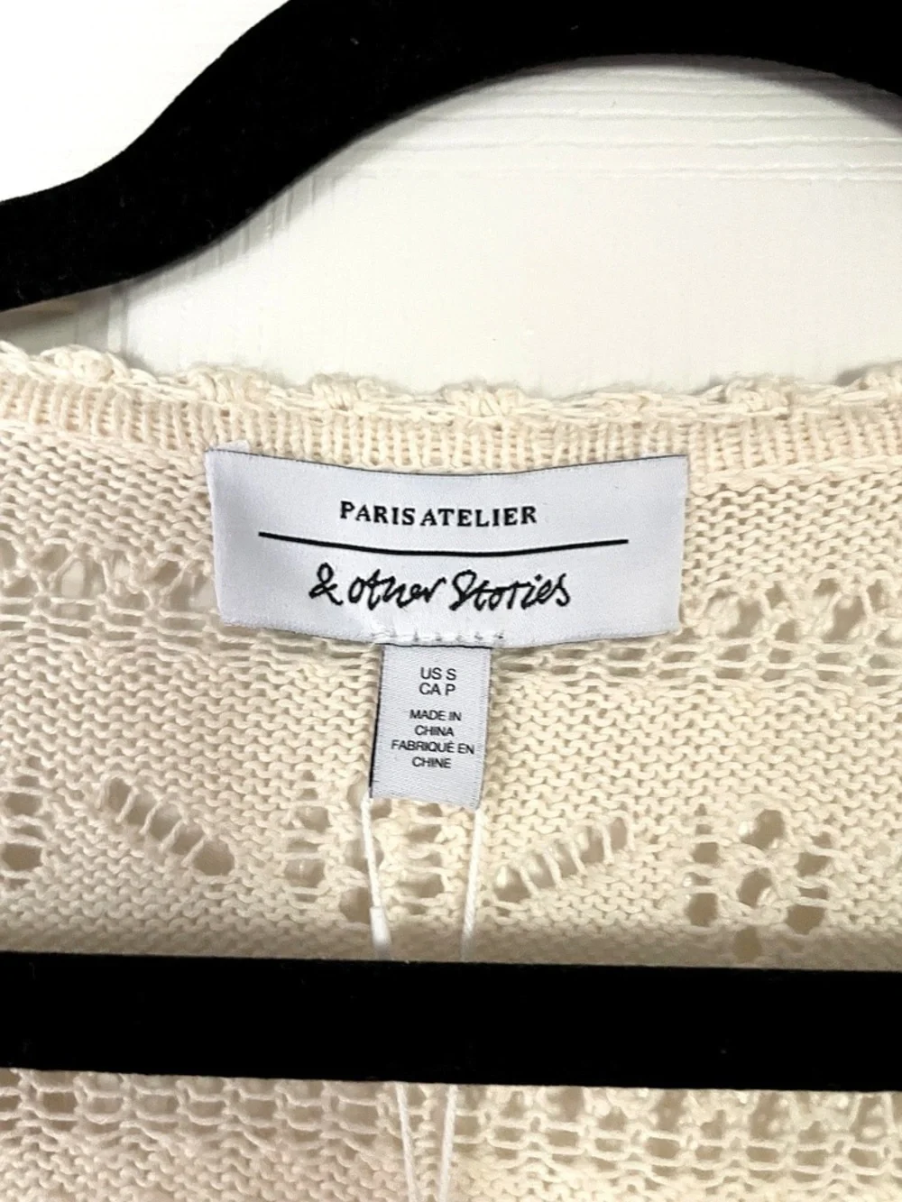 & Other Stories Paris Atelier Crochet Wrap Top Cream Tie Front Boho Size S - Picture 2 of 3